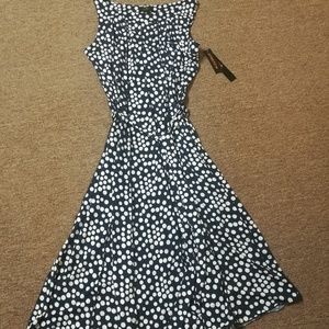 Navy Blue with White Polka Dots Dress Size 12